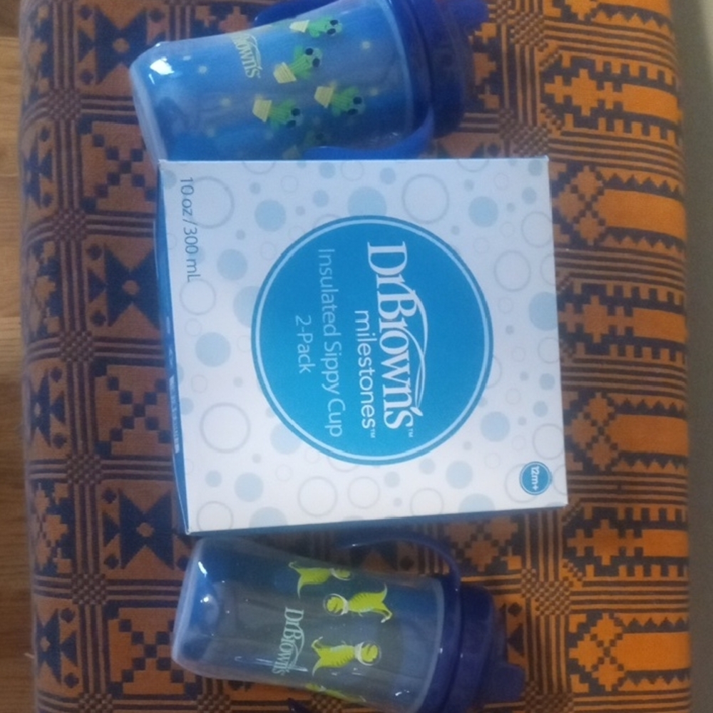 Dr. Brown's Blue Insulated Sippy Cup 2-Pack